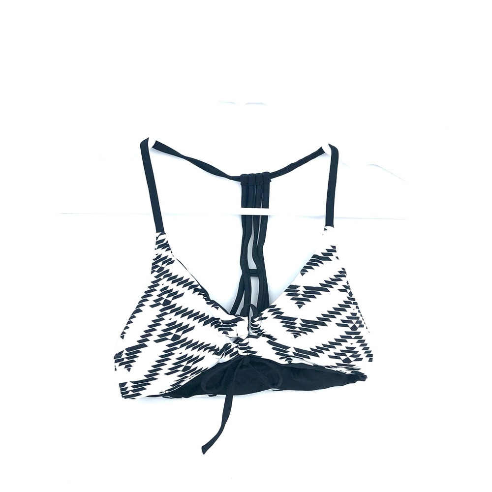 Full Bikini swimsuit Adjustable Top Strappy Bands & Brazilian white black